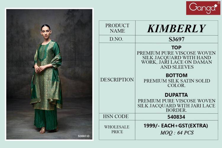 Ganga kimberly 3697 Designer dress materials in Kolkata