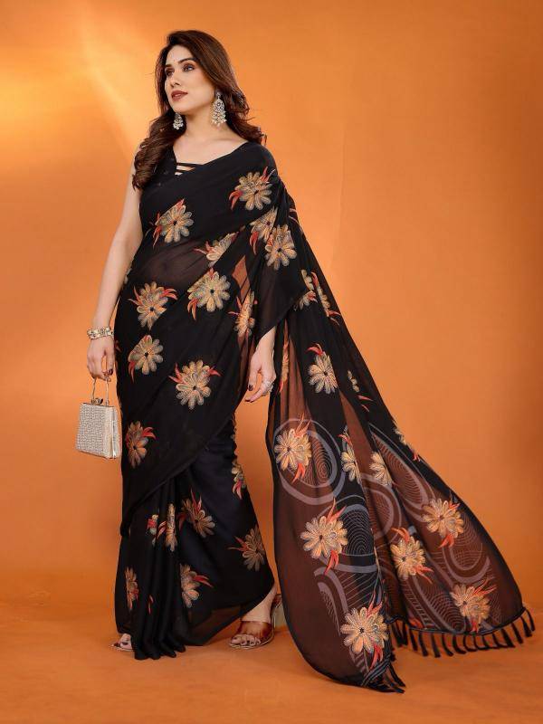 GC soft moss silk printed Saree suppliers in India