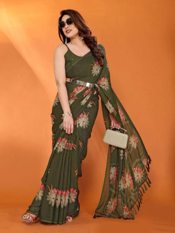 GC soft moss silk printed Saree suppliers in India