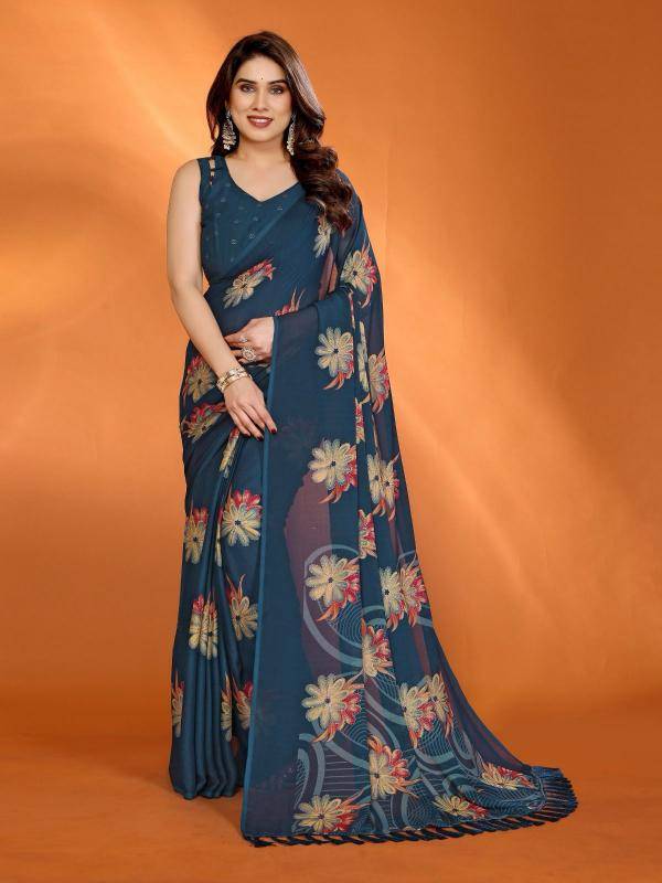 GC soft moss silk printed Saree suppliers in India