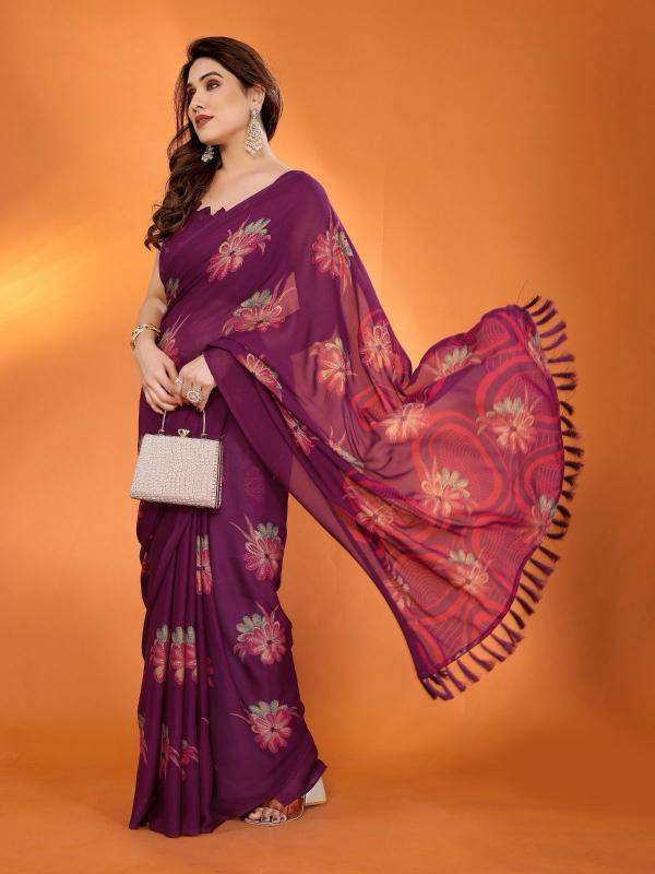 GC soft moss silk printed Saree suppliers in India
