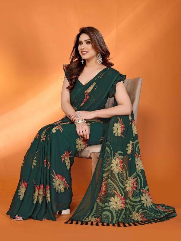 GC soft moss silk printed Saree suppliers in India