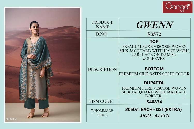Ganga gwenn 3572 Indian wholesale dress materials
