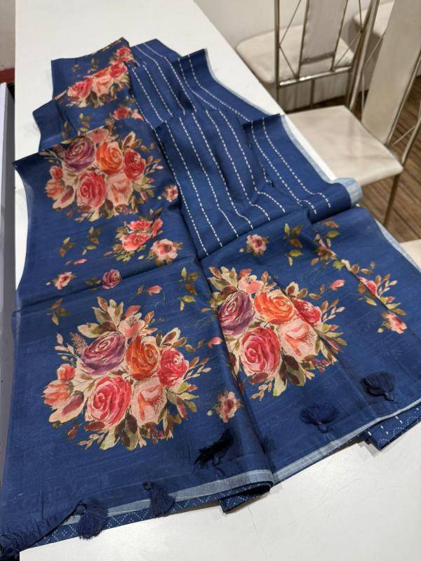 Indeed digital print Floral Wholesale saree manufacturers in India