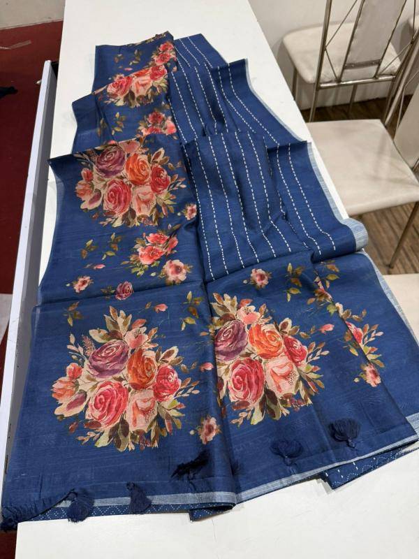 Indeed digital print Floral Wholesale saree manufacturers in India