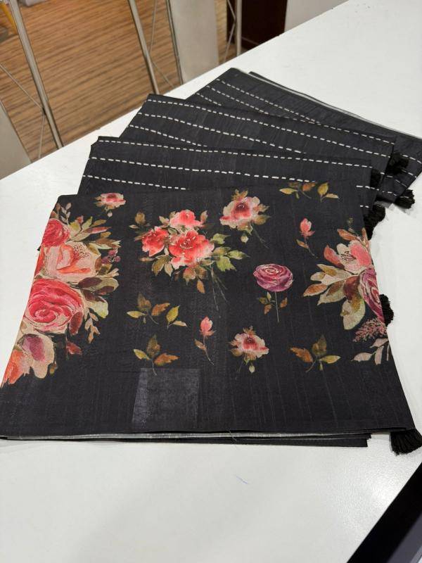 Indeed digital print Floral Wholesale saree manufacturers in India
