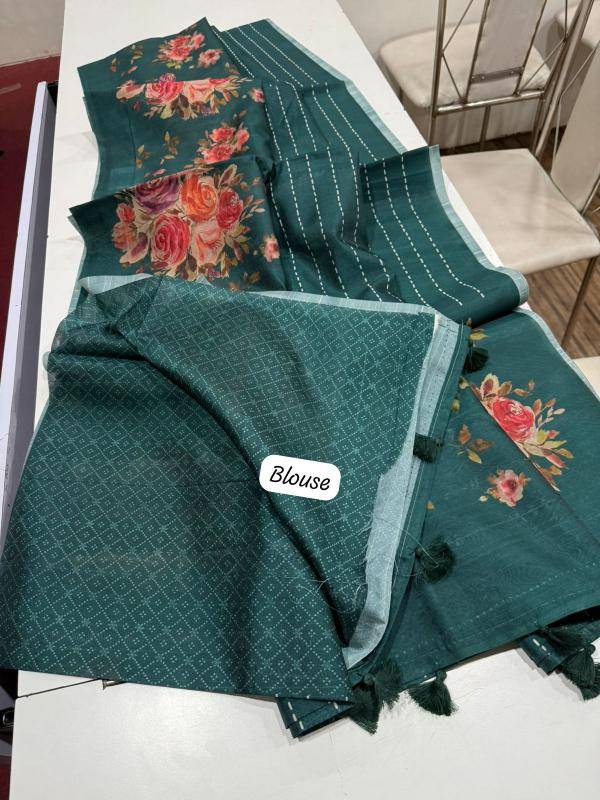 Indeed digital print Floral Wholesale saree manufacturers in India