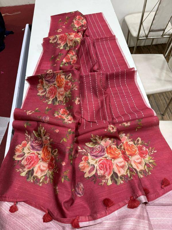 Indeed digital print Floral Wholesale saree manufacturers in India