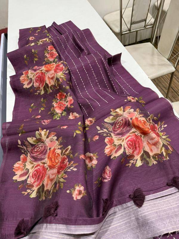 Indeed digital print Floral Wholesale saree manufacturers in India