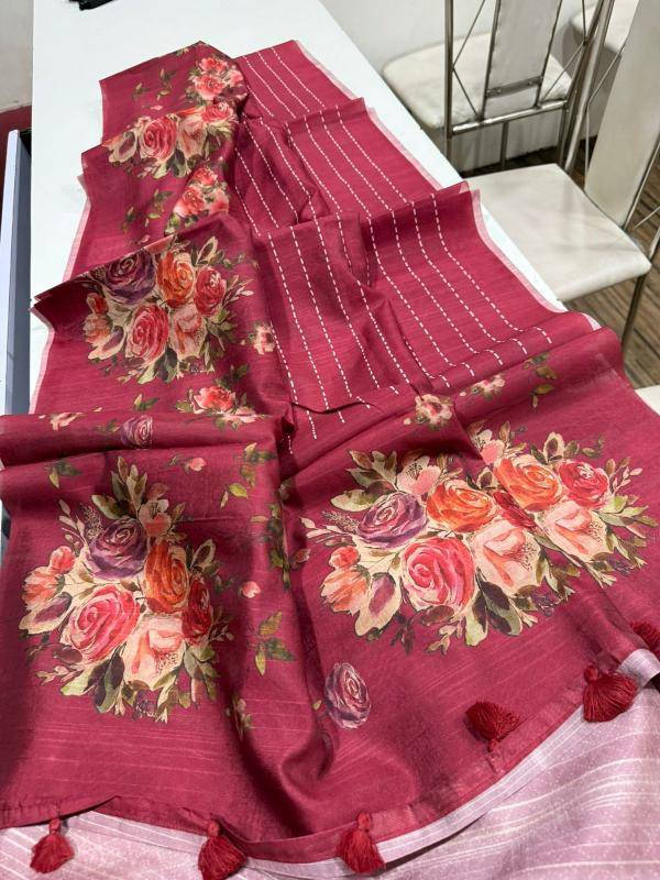 Indeed digital print Floral Wholesale saree manufacturers in India