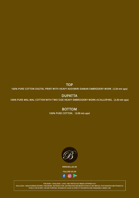 Belliza designer studio fiza Designer dress materials wholesale