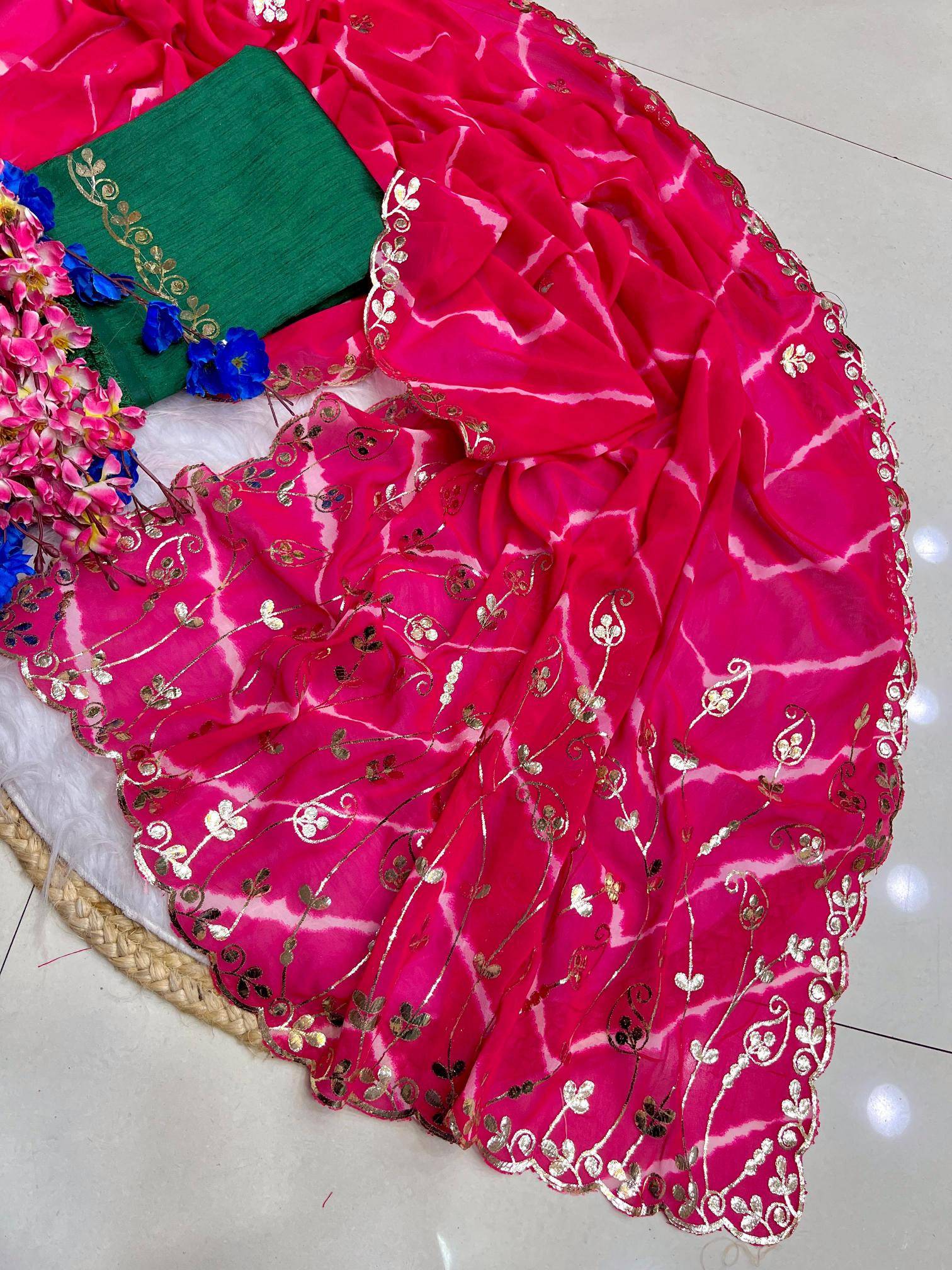 Vinayak sawan special soft lehriya Party wear sarees wholesale