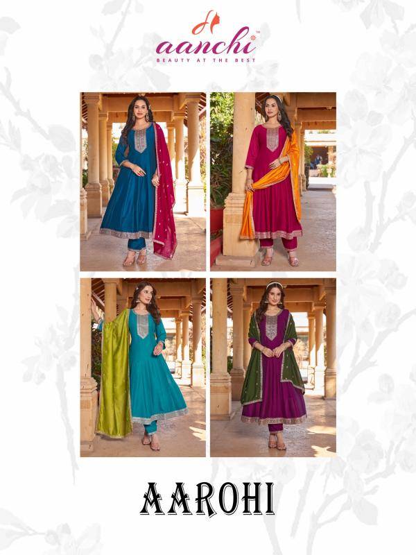 Aanchi aarohi vichitra silk 3 stylish indian kurtis