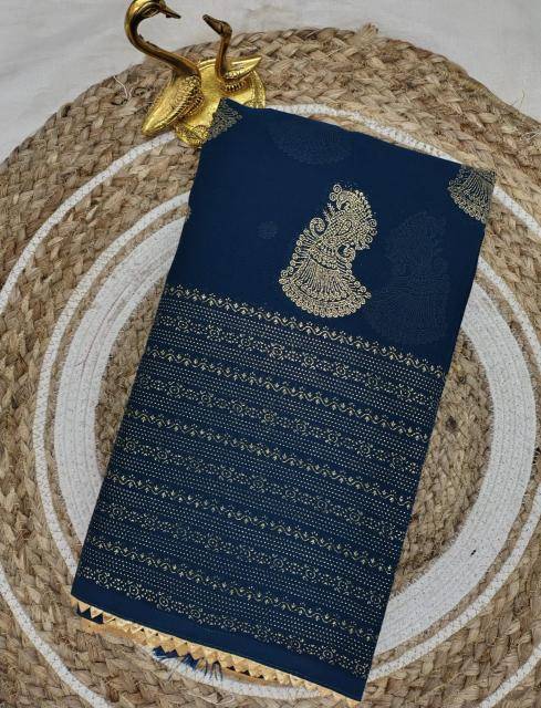 GC soft georgette with foil work saree wholesale market in India