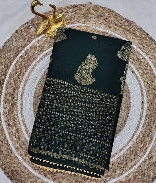 GC soft georgette with foil work saree wholesale market in India