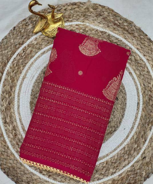 GC soft georgette with foil work saree wholesale market in India