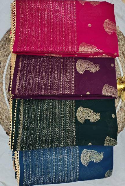GC soft georgette with foil work saree wholesale market in India
