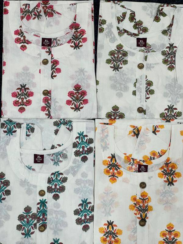 Shorya white straight rayon printed indian emporium kurtis