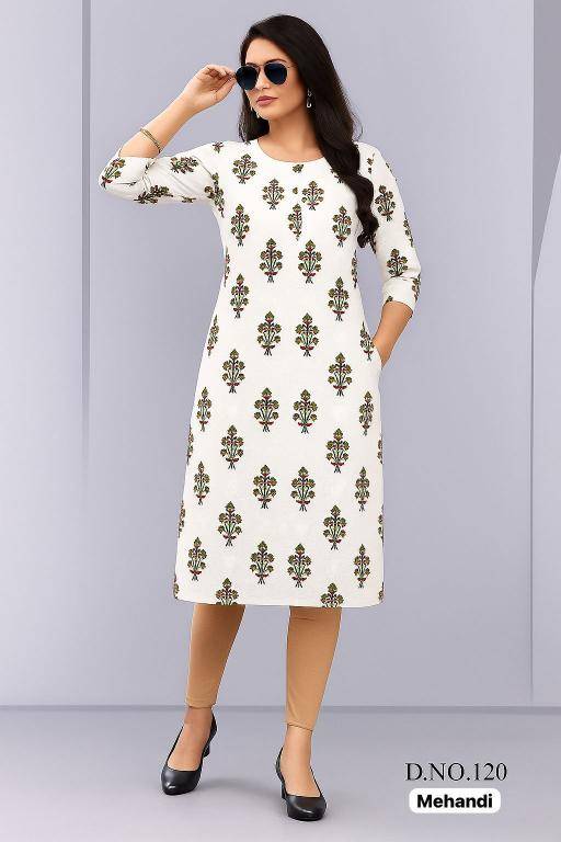 Shorya white straight rayon printed indian emporium kurtis