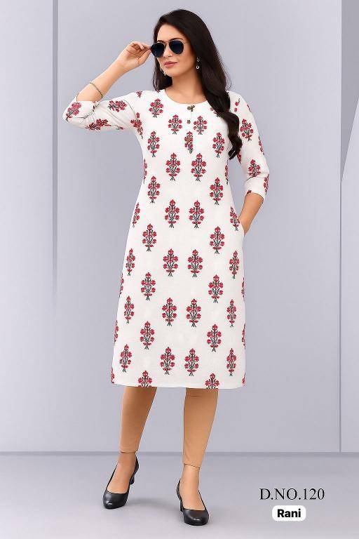 Shorya white straight rayon printed indian emporium kurtis