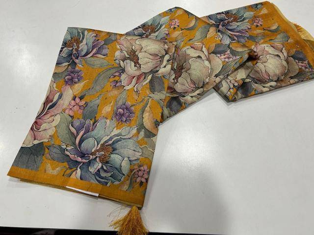 Kalamkari digital print floral india Saree wholesale online shopping