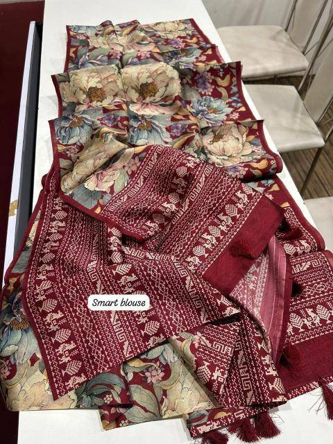 Kalamkari digital print floral india Saree wholesale online shopping