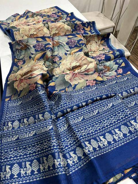 Kalamkari digital print floral india Saree wholesale online shopping