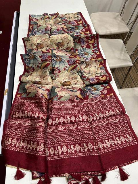 Kalamkari digital print floral india Saree wholesale online shopping