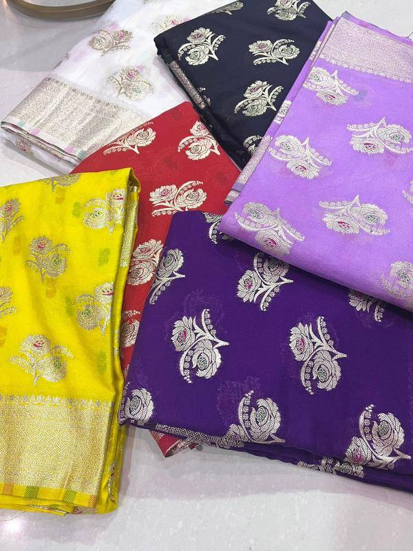 Pure soft khadi crepe silk with antique pallu Wholesale saree dealers in Mumbai