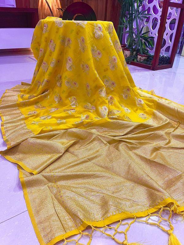 Pure soft khadi crepe silk with antique pallu Wholesale saree dealers in Mumbai