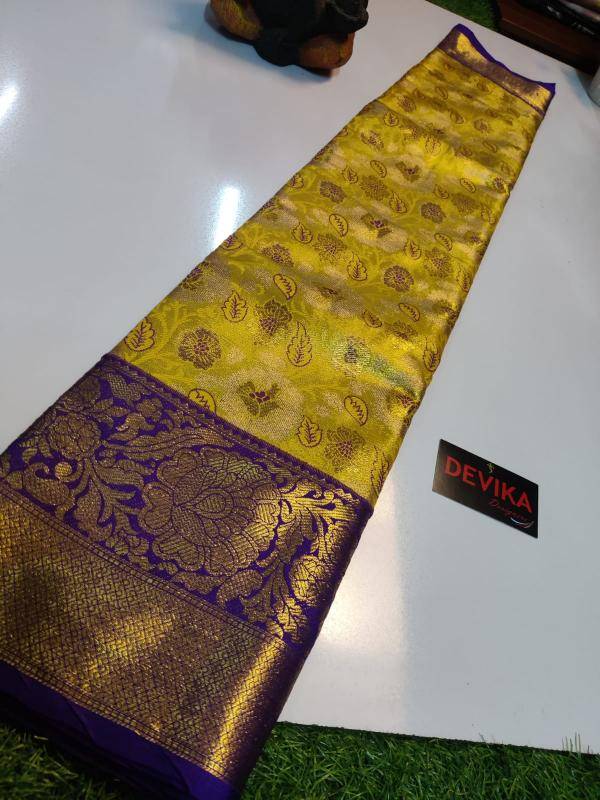 Kanjivaram soft pattu with contrast  Wholesale sarees in Delhi