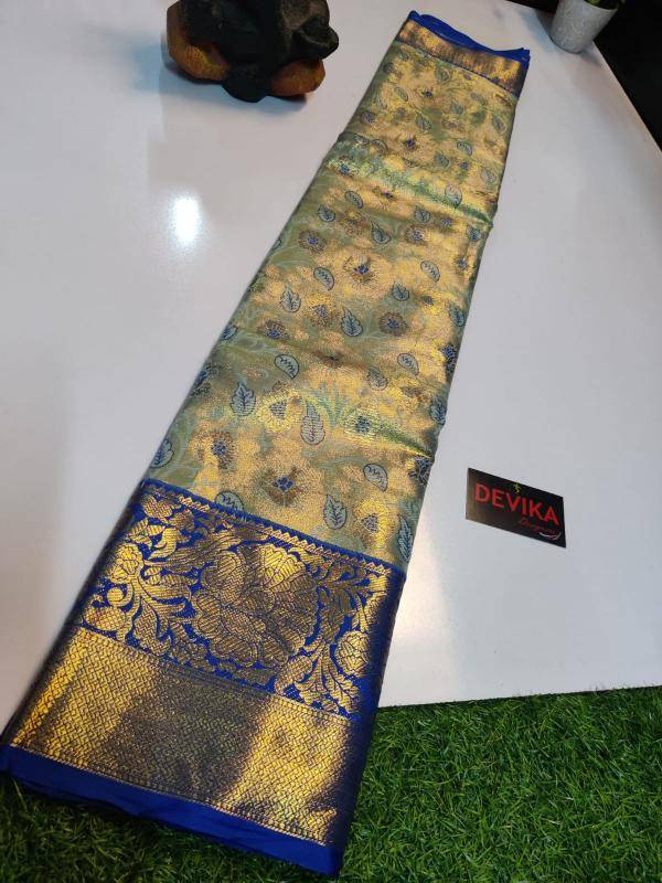 Kanjivaram soft pattu with contrast  Wholesale sarees in Delhi