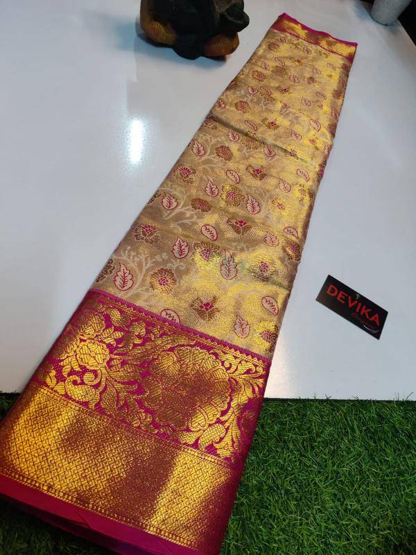 Kanjivaram soft pattu with contrast  Wholesale sarees in Delhi