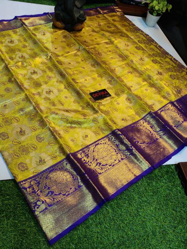 Kanjivaram soft pattu with contrast  Wholesale sarees in Delhi