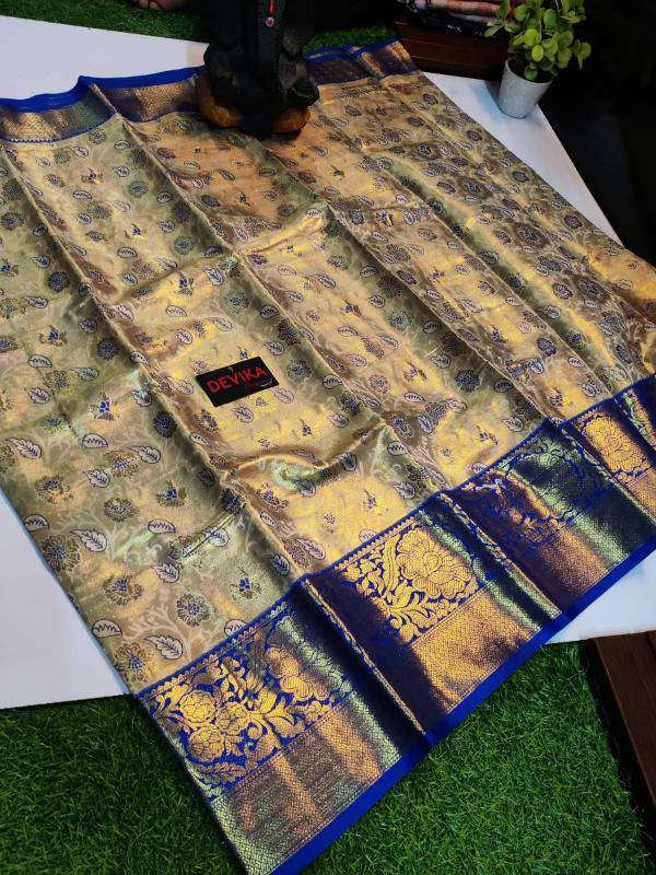 Kanjivaram soft pattu with contrast  Wholesale sarees in Delhi