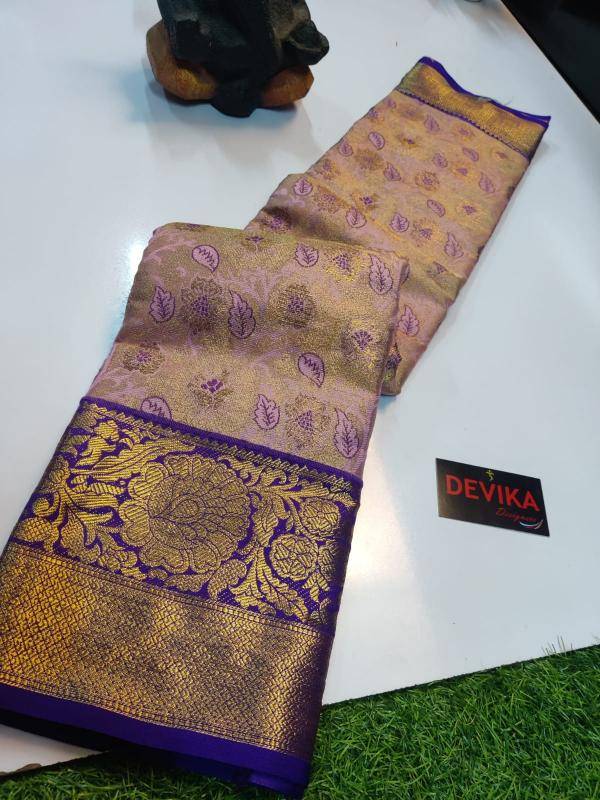 Kanjivaram soft pattu with contrast  Wholesale sarees in Delhi
