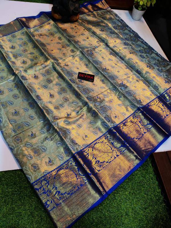 Kanjivaram soft pattu with contrast  Wholesale sarees in Delhi