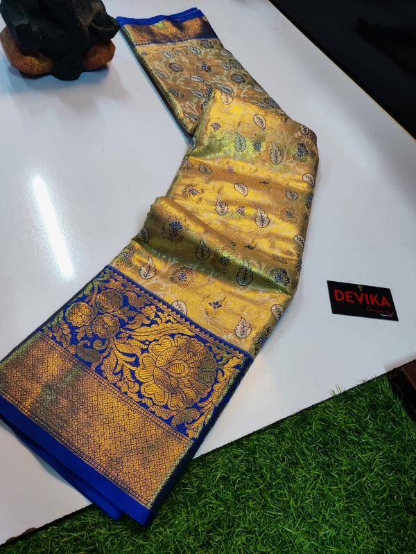 Kanjivaram soft pattu with contrast  Wholesale sarees in Delhi