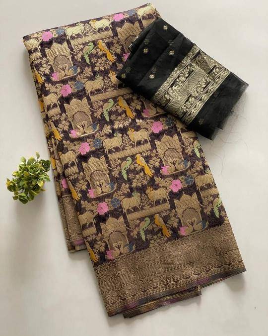 luxurious kora organza silk Wholesale sarees in Delhi