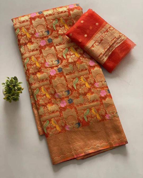 luxurious kora organza silk Wholesale sarees in Delhi