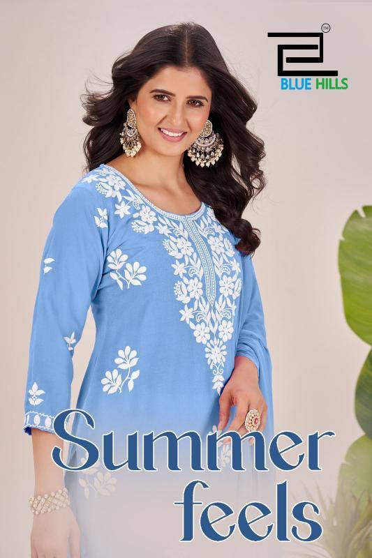 Blue hills summer feels indian kurti woman
