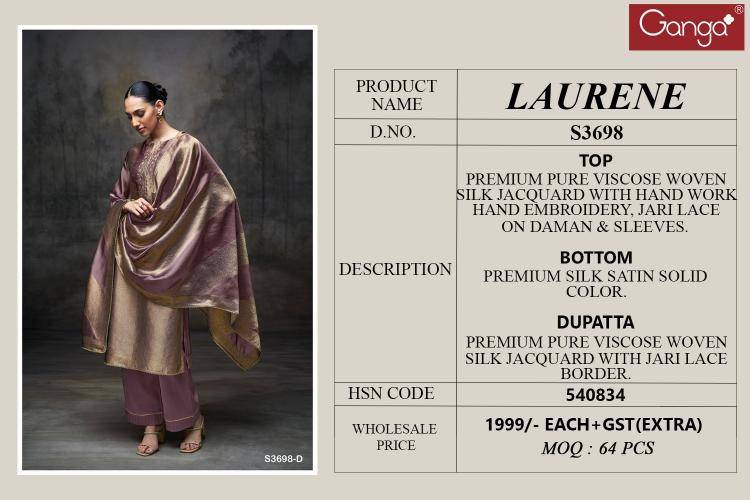 Ganga laurene 3698 Wholesale dress materials for boutiques