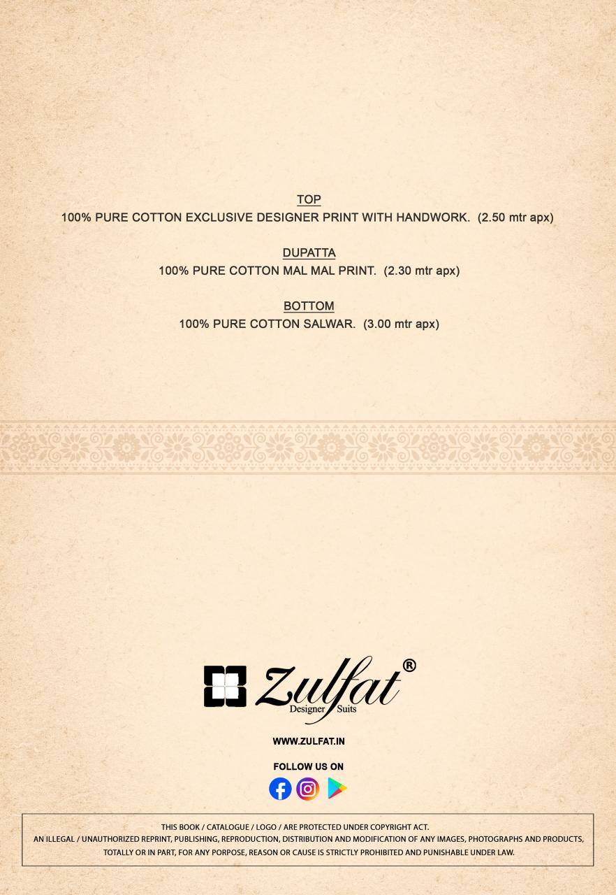 Zulfat designer suits summer shine vol 3 Bulk dress materials in Mumbai