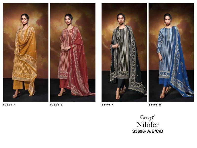 Ganga nilofer 3696 Wholesale dress material manufacturers