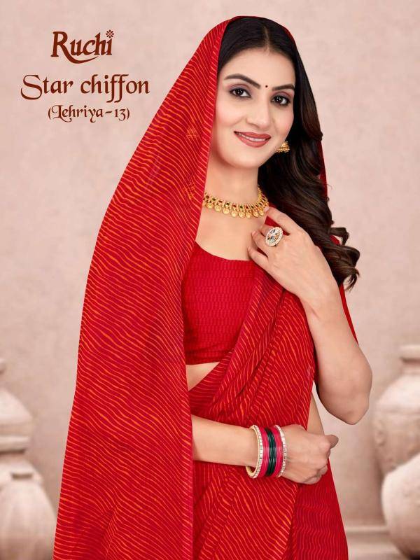 Ruchi star chiffon lehriya vol 13 Saree wholesale suppliers in India