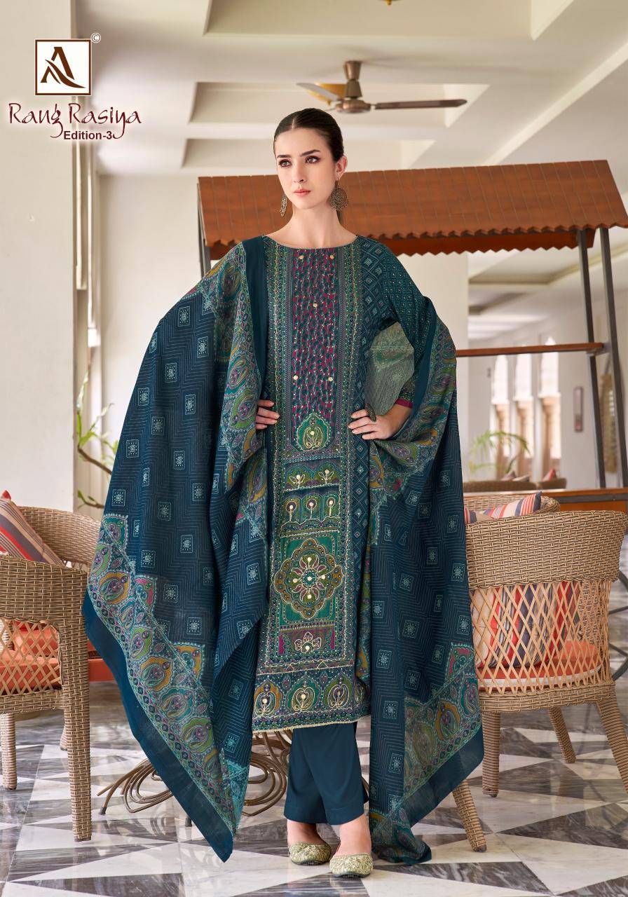 Alok suit rang rasiya 3 Online dress material shopping in Bangalore