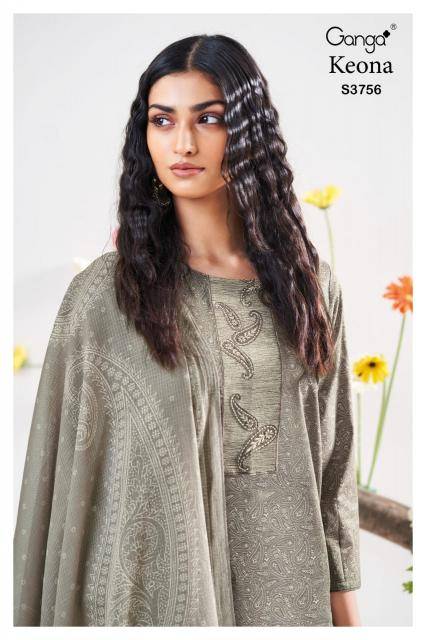 Ganga keona 3756 Printed dress material wholesale