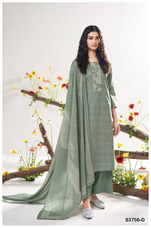 Ganga keona 3756 Printed dress material wholesale