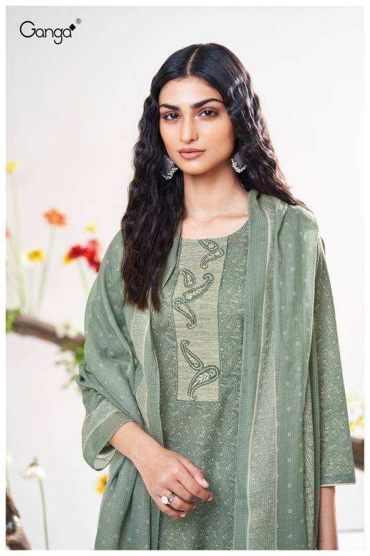 Ganga keona 3756 Printed dress material wholesale