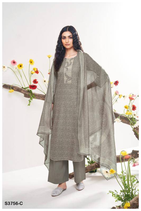 Ganga keona 3756 Printed dress material wholesale